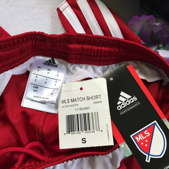Adidas NWT Red Performance Official MLS Shorts Men S - Picture 6 of 8